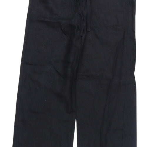 Marks and Spencer Women's Black Linen Trousers Size 12