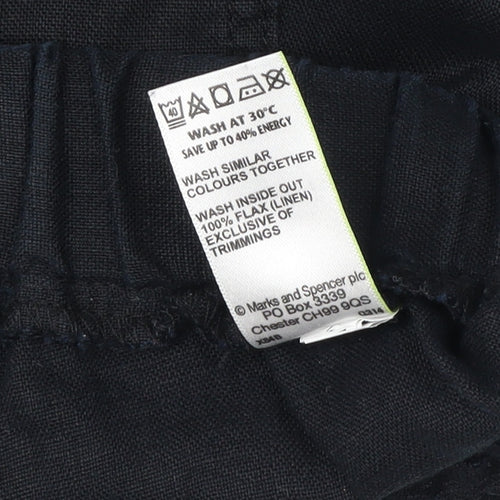 Marks and Spencer Women's Black Linen Trousers Size 12