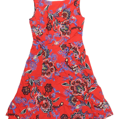 Marks and Spencer Women's Red Floral Fit & Flare Dress