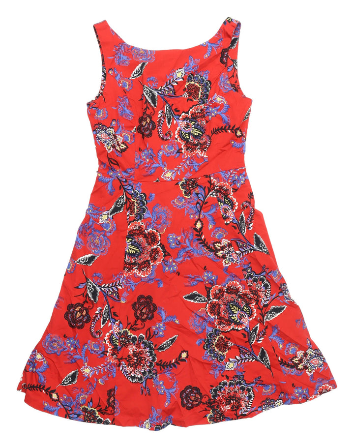 Marks and Spencer Women's Red Floral Fit & Flare Dress