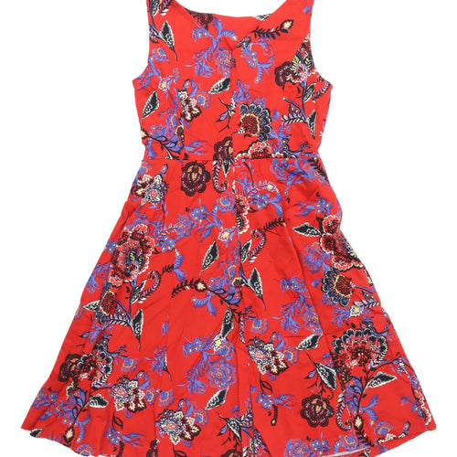 Marks and Spencer Women's Red Floral Fit & Flare Dress