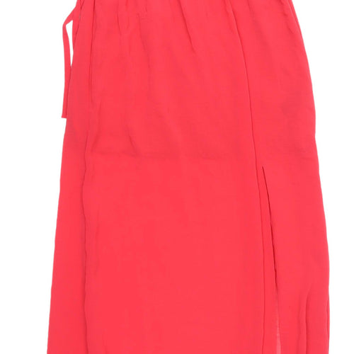 Miss Selfridge Red Strapless Maxi Dress - Size 10