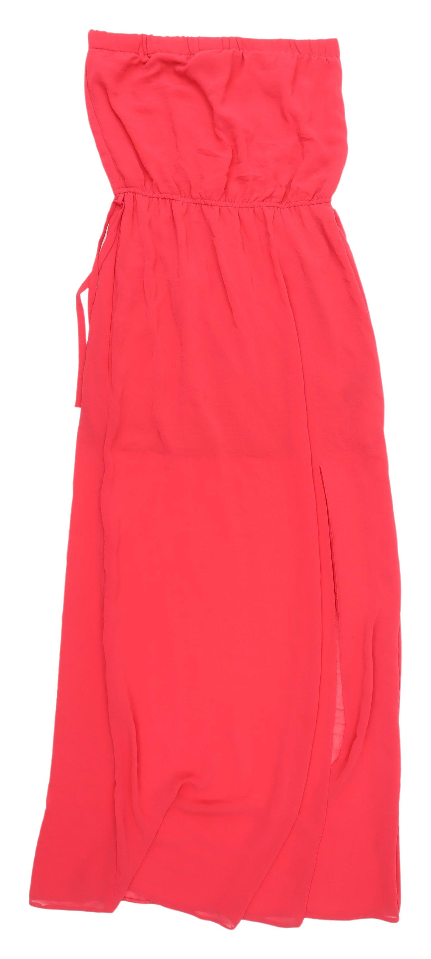 Miss Selfridge Red Strapless Maxi Dress - Size 10