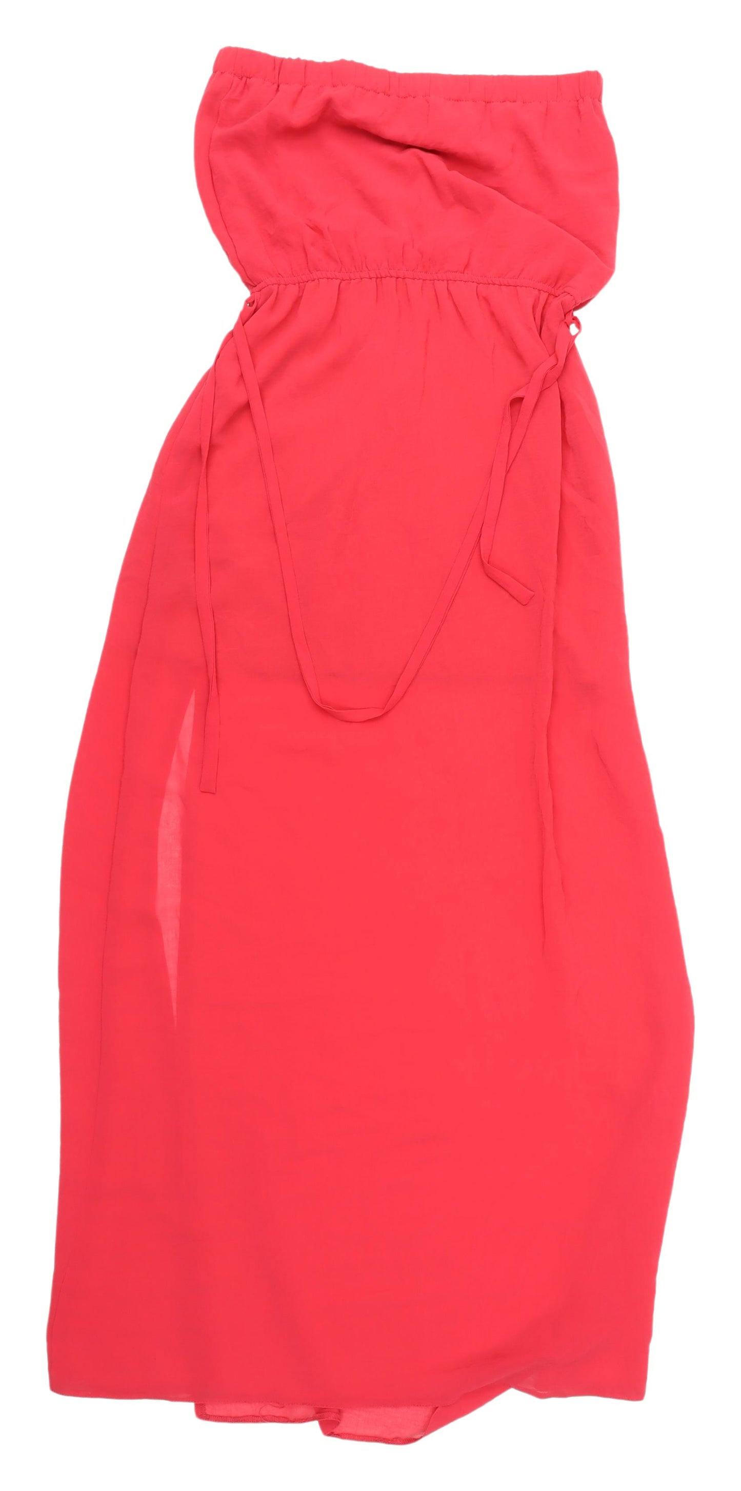 Miss Selfridge Red Strapless Maxi Dress - Size 10