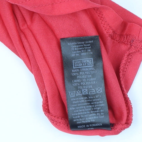 Miss Selfridge Red Strapless Maxi Dress - Size 10