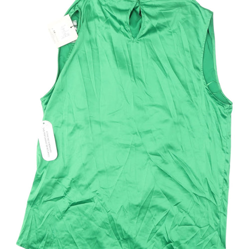 Girl In Mind Women's Green Sleeveless Mock Neck Top