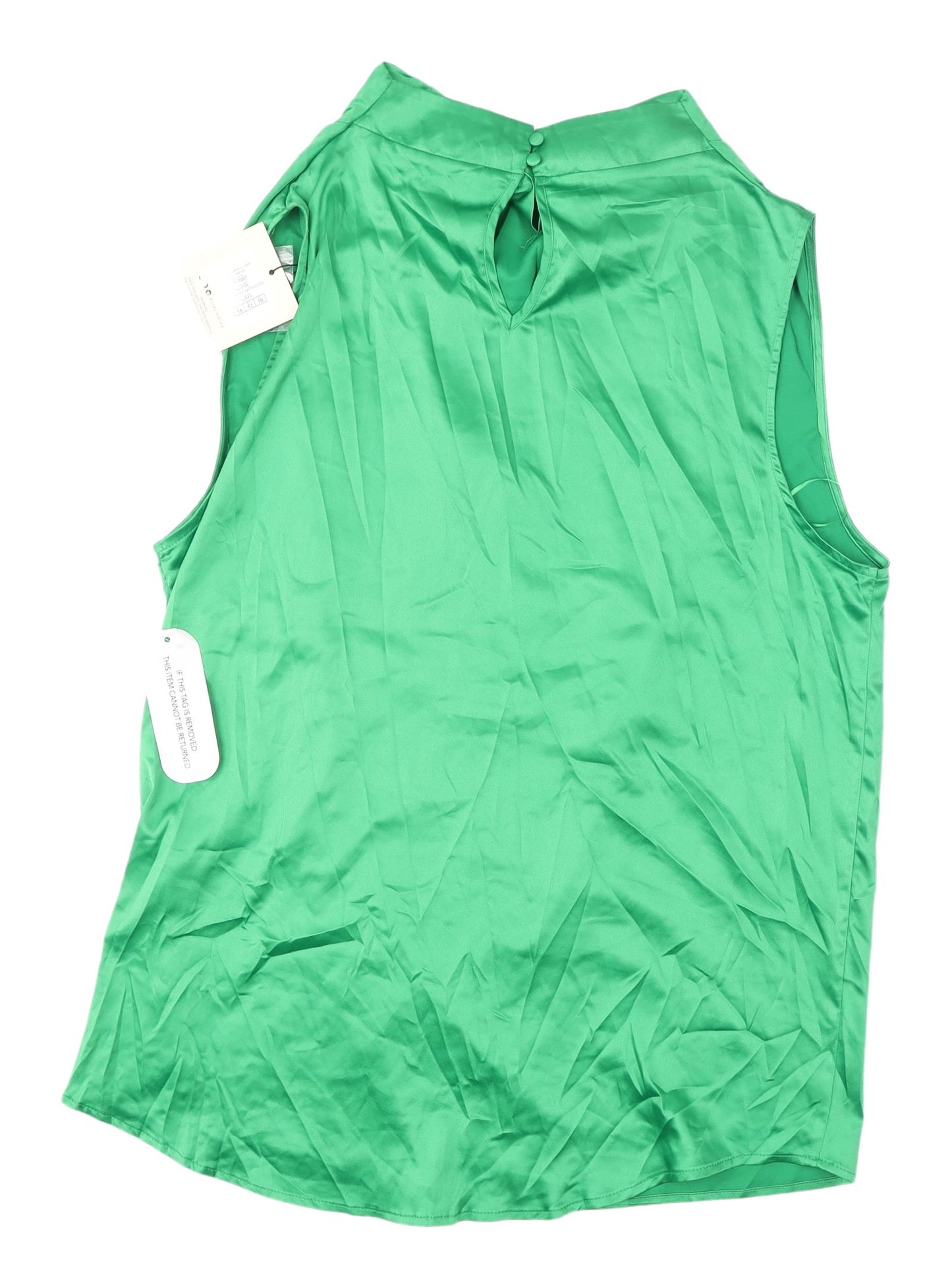 Girl In Mind Women's Green Sleeveless Mock Neck Top
