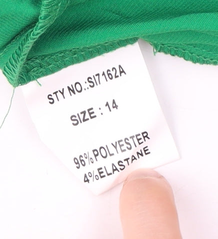 Girl In Mind Women's Green Sleeveless Mock Neck Top