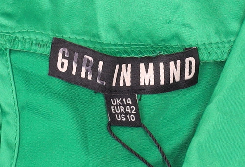 Girl In Mind Women's Green Sleeveless Mock Neck Top