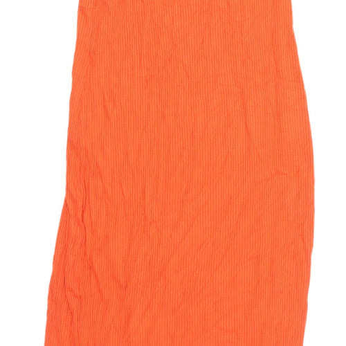 H&M Women's Orange Midi Slip Dress, Size S