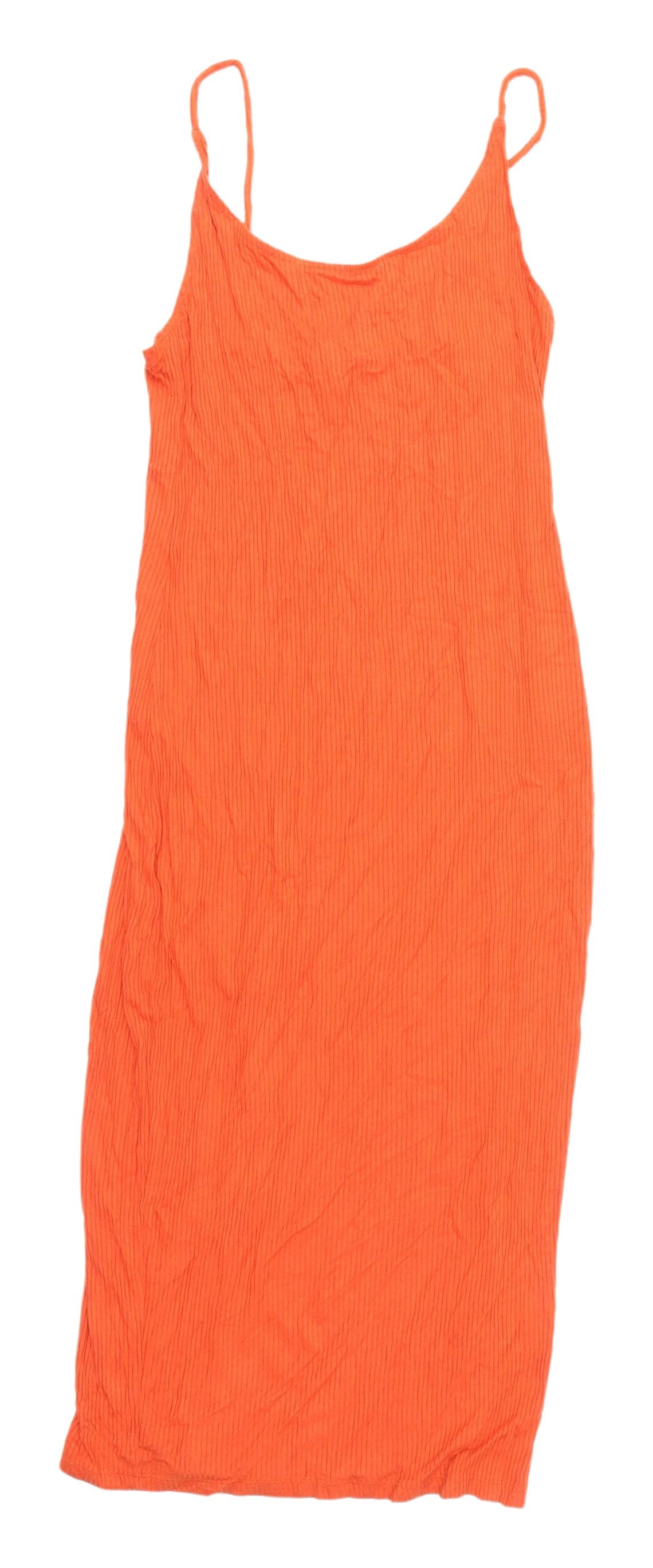 H&M Women's Orange Midi Slip Dress, Size S
