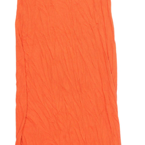 H&M Women's Orange Midi Slip Dress, Size S