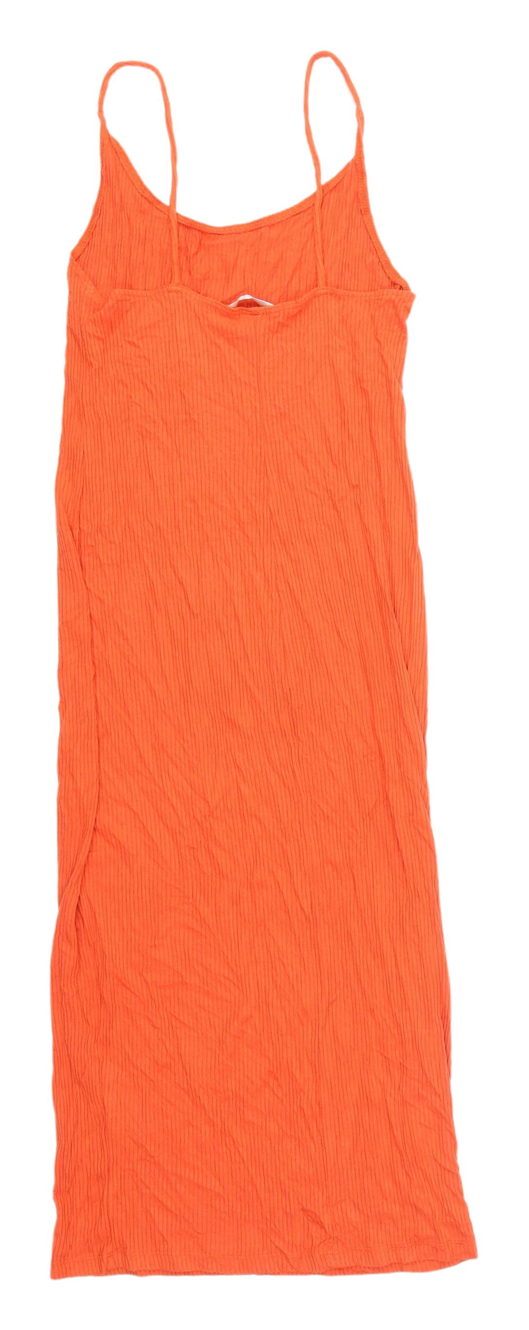 H&M Women's Orange Midi Slip Dress, Size S
