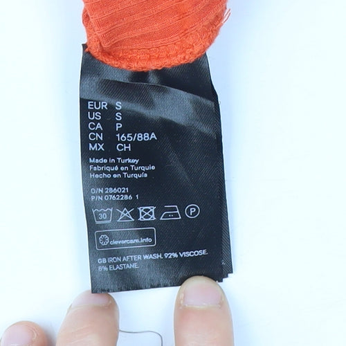 H&M Women's Orange Midi Slip Dress, Size S
