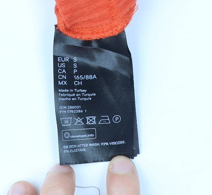 H&M Women's Orange Midi Slip Dress, Size S