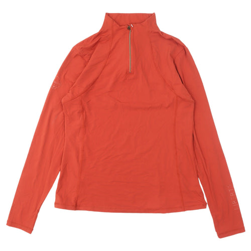 LeMieux Womens Orange Long Sleeve Zip Activewear Top