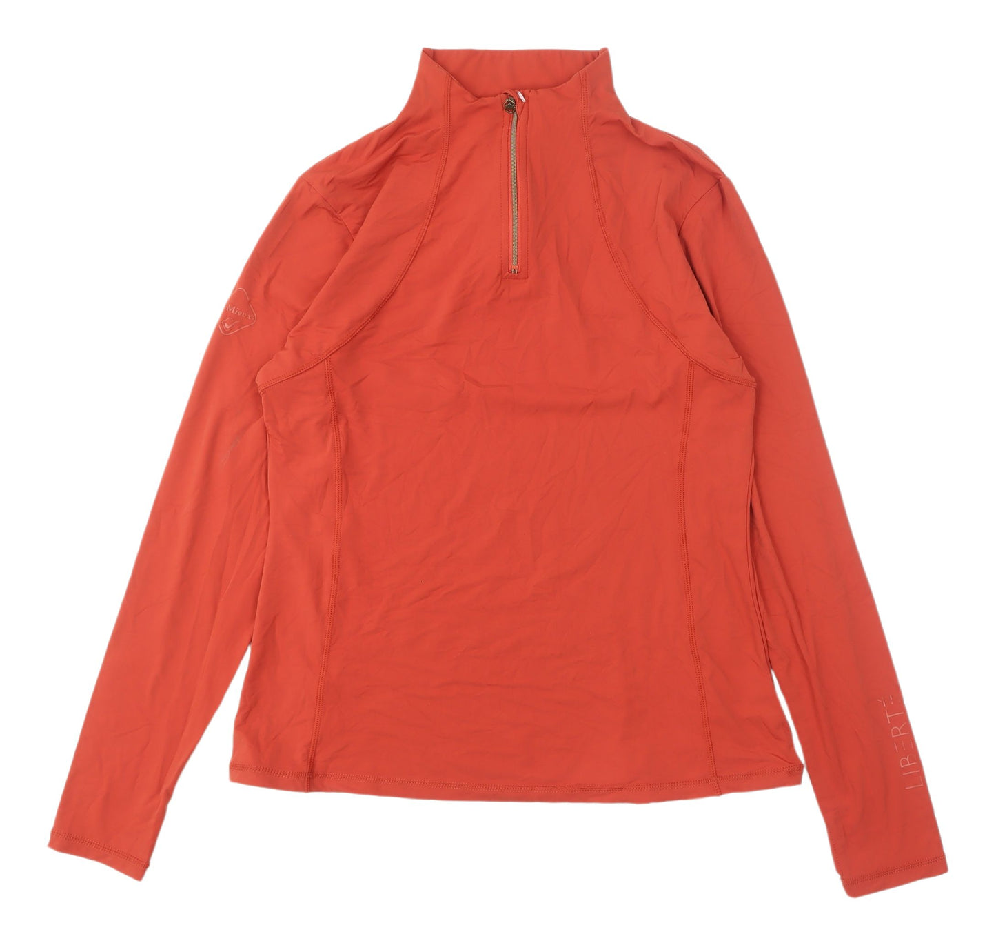 LeMieux Womens Orange Long Sleeve Zip Activewear Top