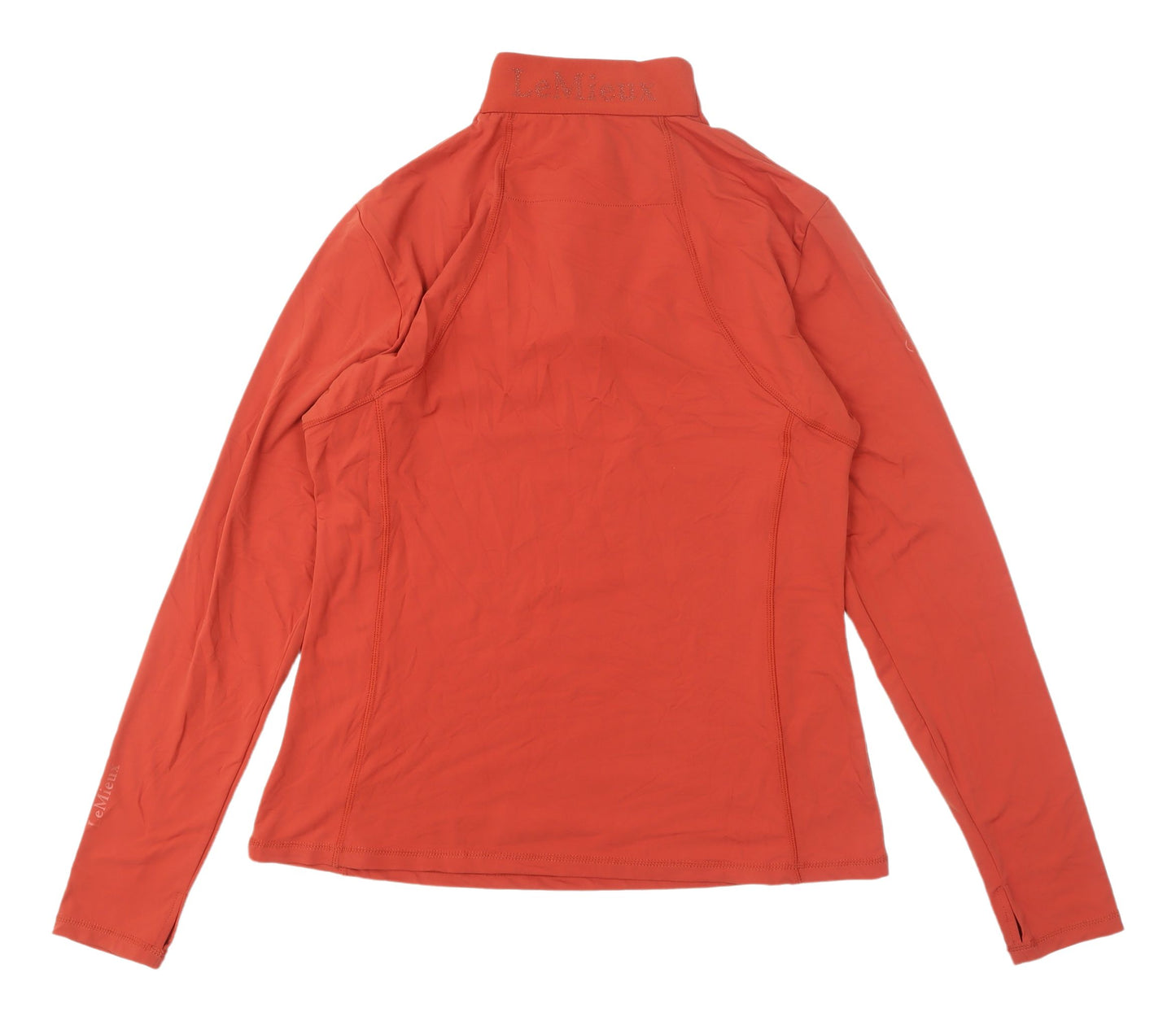 LeMieux Womens Orange Long Sleeve Zip Activewear Top