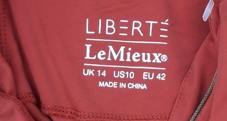 LeMieux Womens Orange Long Sleeve Zip Activewear Top