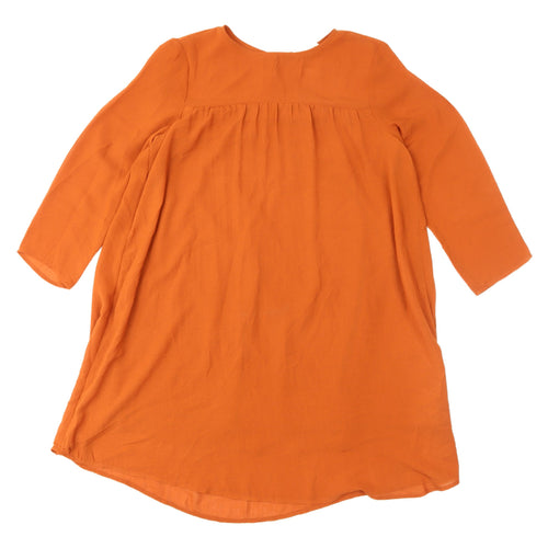 H&M Women's Orange Shift Dress, Size 6, Knee Length