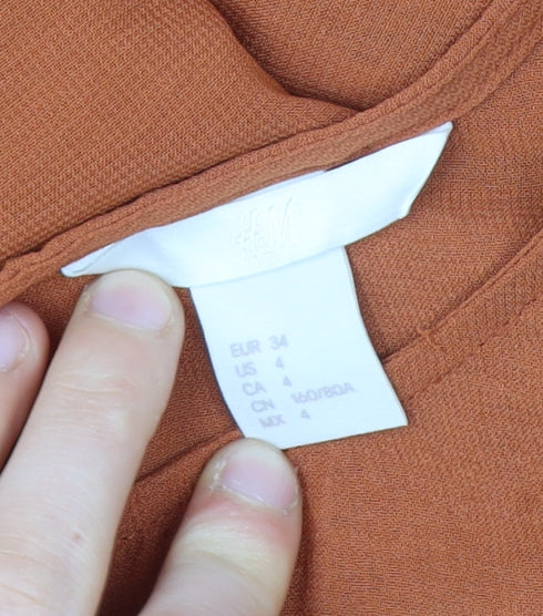 H&M Women's Orange Shift Dress, Size 6, Knee Length