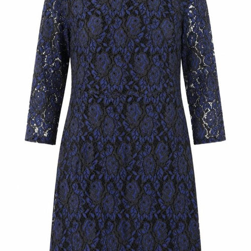 Oasis Women's Blue Floral Lace Sheath Dress Size 10