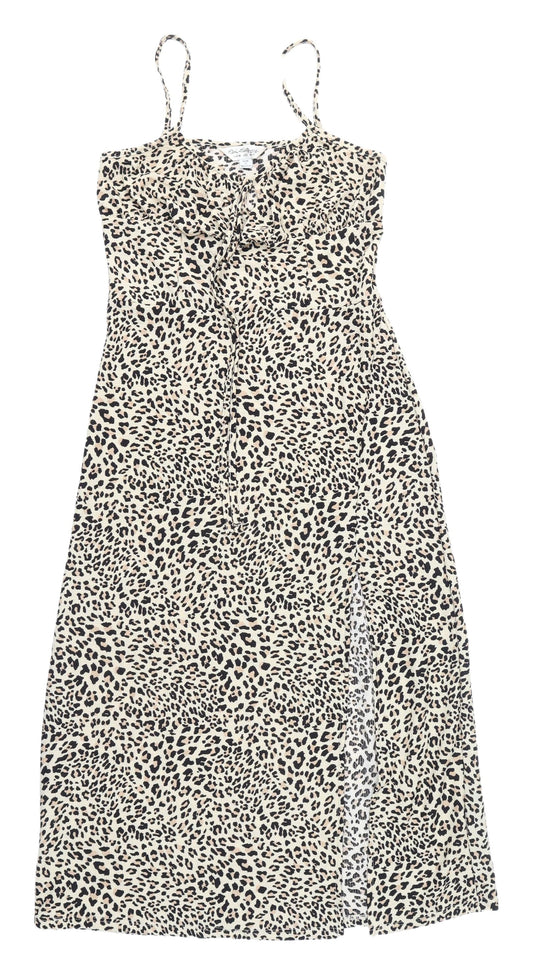 Miss Selfridge Women's Leopard Print Slip Dress Size 10