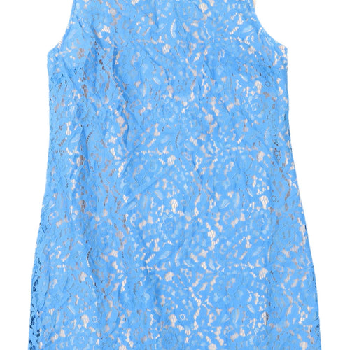 Oasis Women's Blue Floral Lace Sheath Dress Size 12