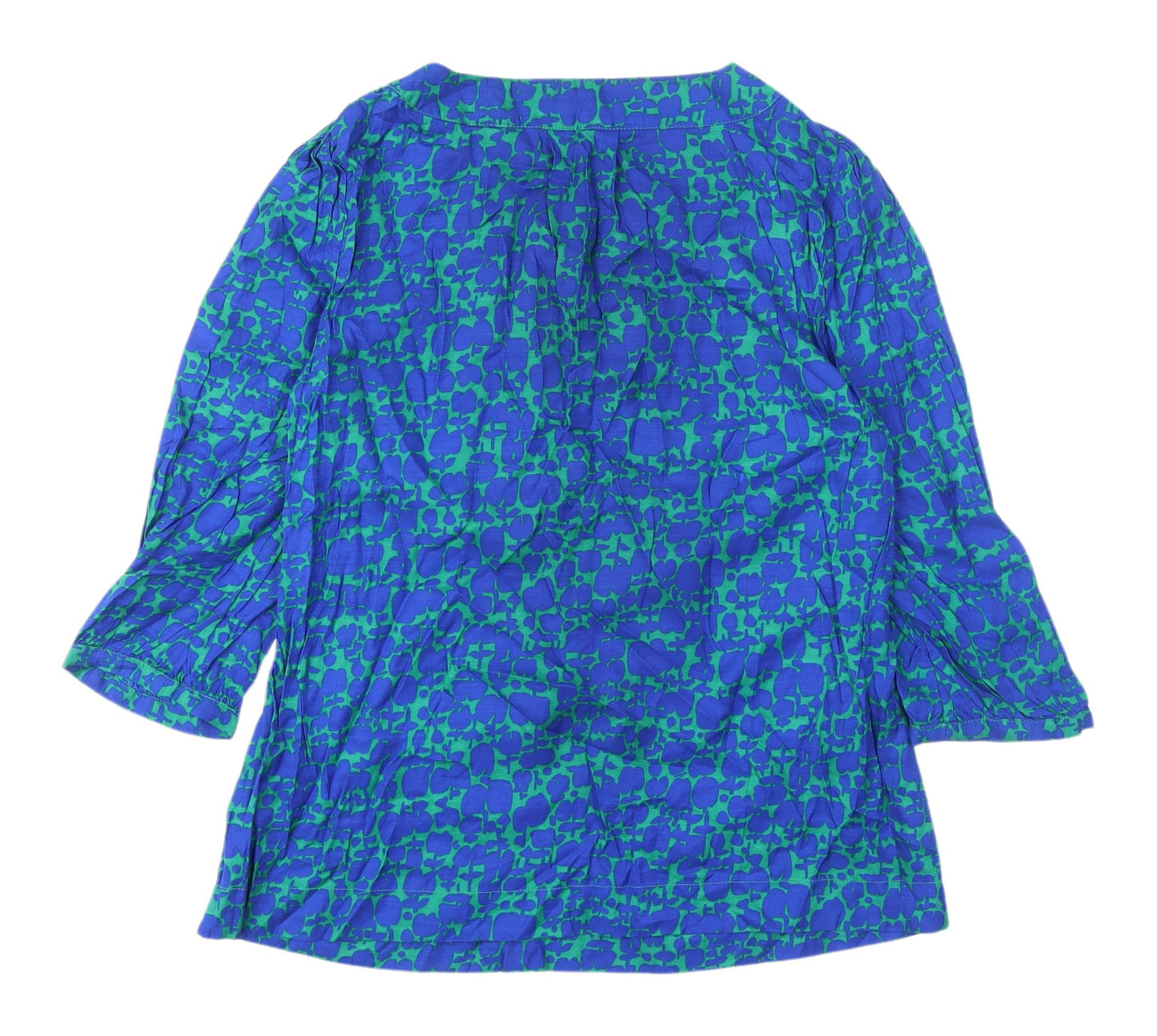 Boden Women's Blue Green Floral Tunic Blouse Size 12