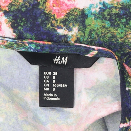 H&M Women's Multicoloured Sleeveless Tank Top UK 10