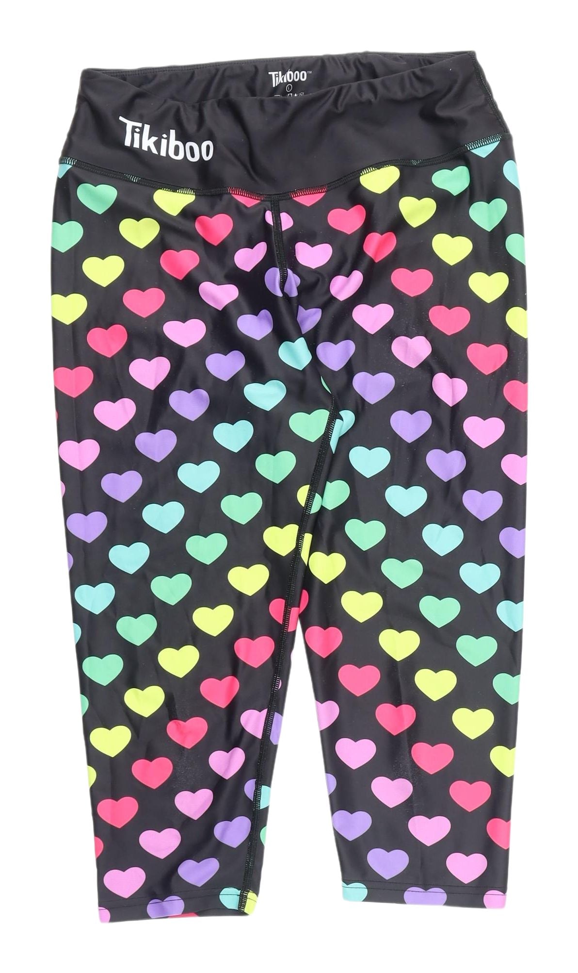 Tikiboo Women's Multicoloured Heart Capri Leggings - Size L