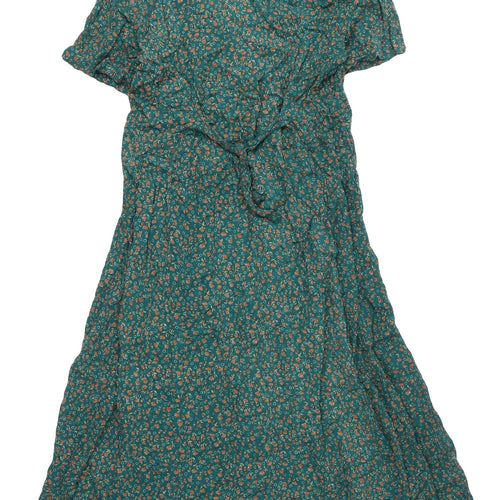 Betsy Lauren Women's Green Floral A-Line Dress, Size 10