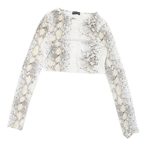 PrettyLittleThing Women's Snake Print Cropped Top