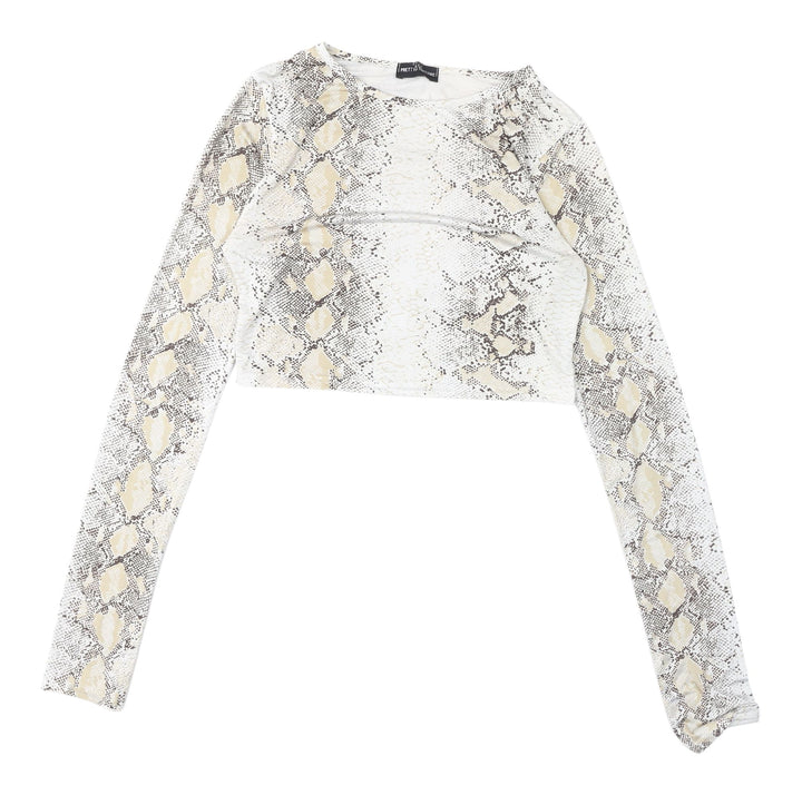 PrettyLittleThing Women's Snake Print Cropped Top