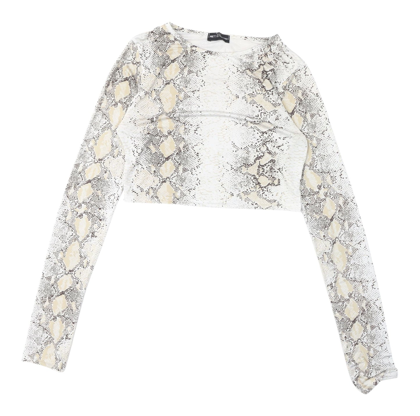 PrettyLittleThing Women's Snake Print Cropped Top