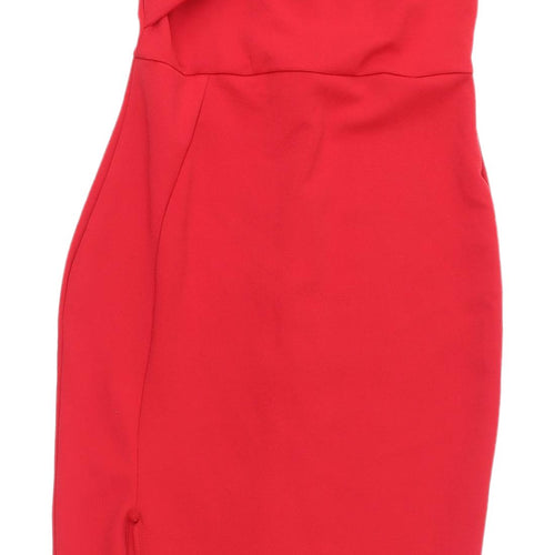 Missguided Women's Red Bodycon Knee Length Dress