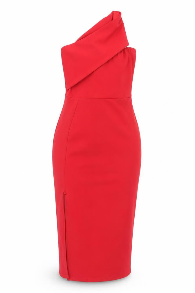 Missguided Women's Red Bodycon Knee Length Dress