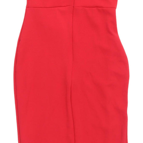 Missguided Women's Red Bodycon Knee Length Dress