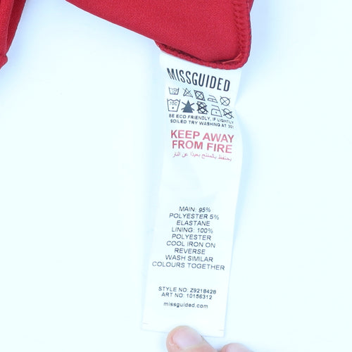 Missguided Women's Red Bodycon Knee Length Dress