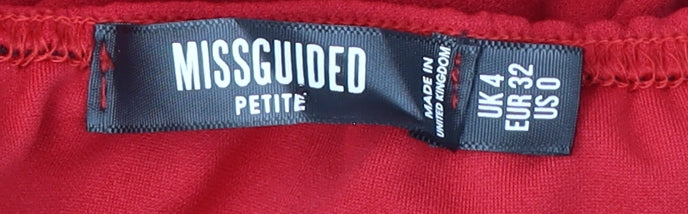 Missguided Women's Red Bodycon Knee Length Dress