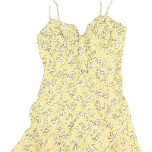 Urban Outfitters Women's Yellow Floral Slip Dress