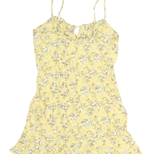 Urban Outfitters Women's Yellow Floral Slip Dress