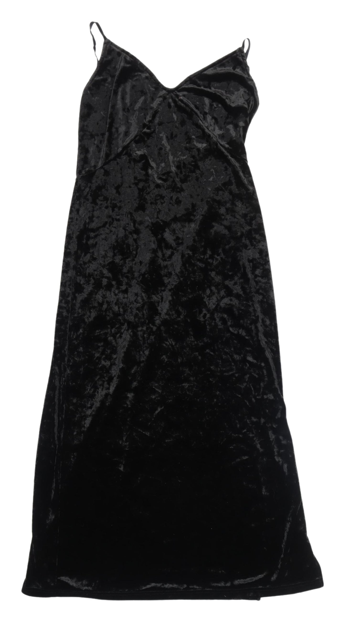 Zexxy Women's Black Velvet Midi Slip Dress M