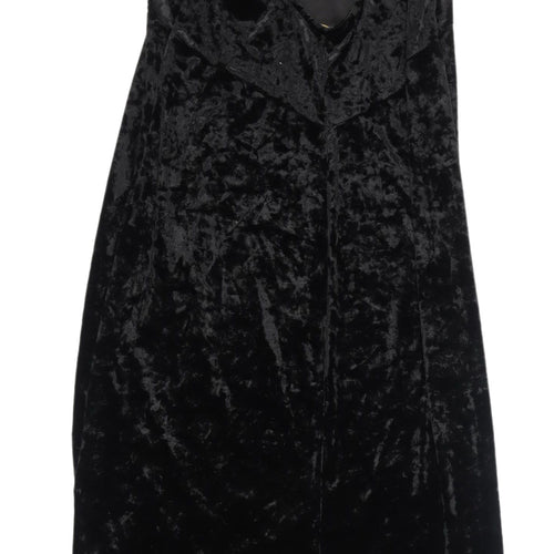 Zexxy Women's Black Velvet Midi Slip Dress M