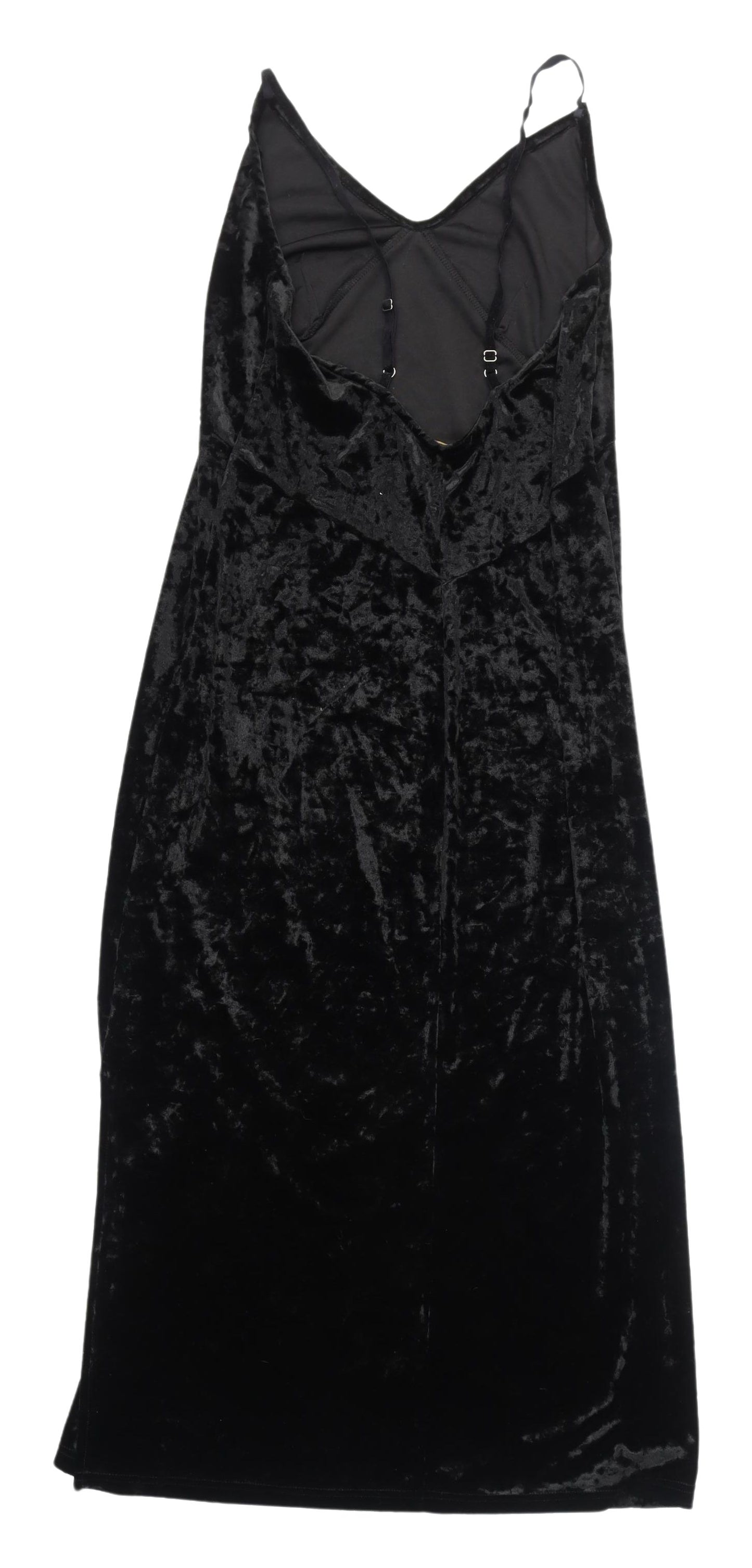 Zexxy Women's Black Velvet Midi Slip Dress M