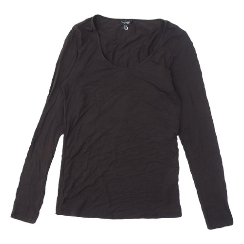 Pour Moi Women's Black Long Sleeve Scoop Neck T-Shirt