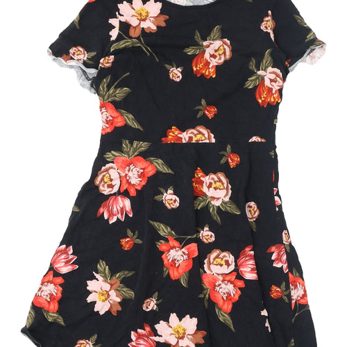 Dorothy Perkins Women's Black Floral Fit & Flare Dress