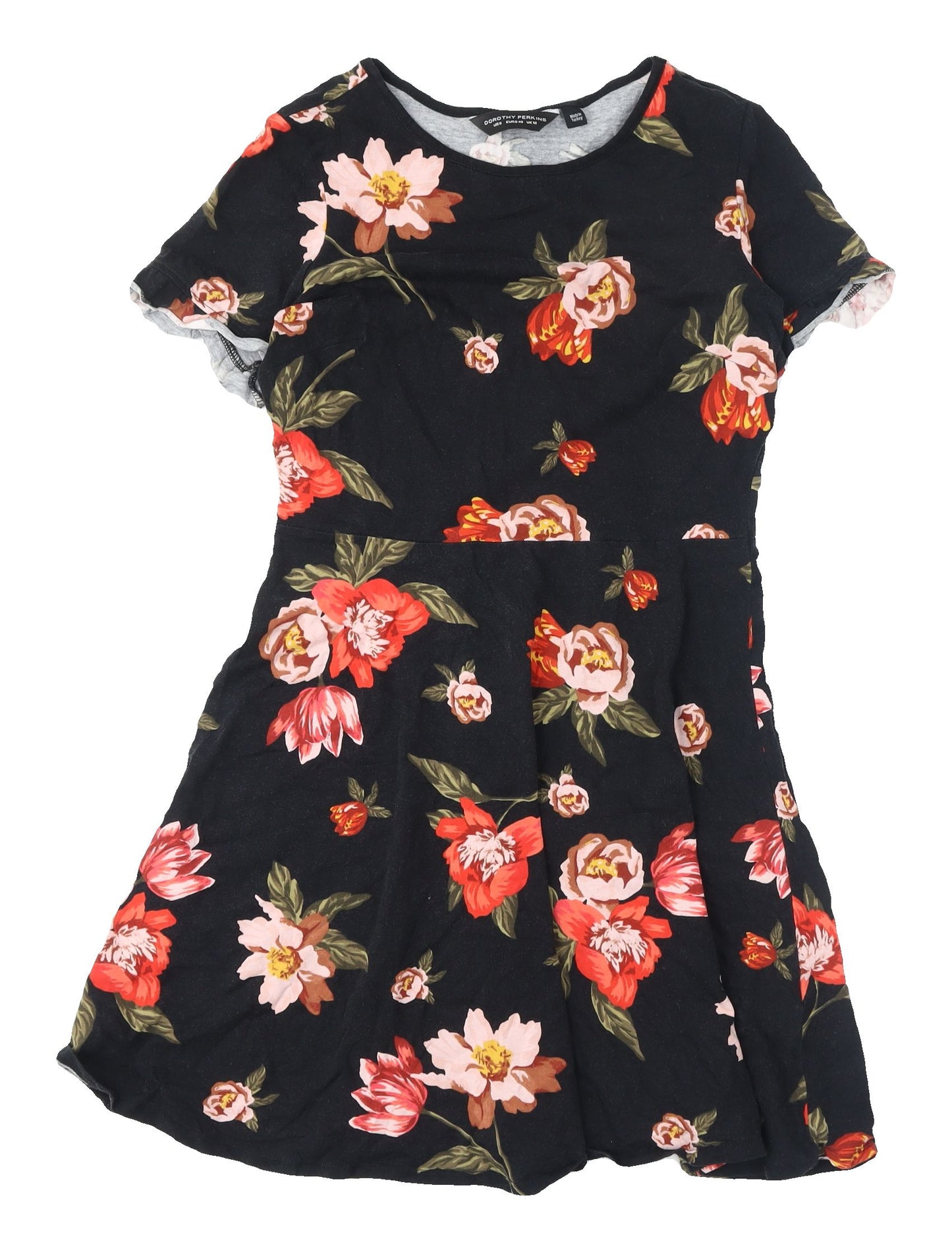 Dorothy Perkins Women's Black Floral Fit & Flare Dress