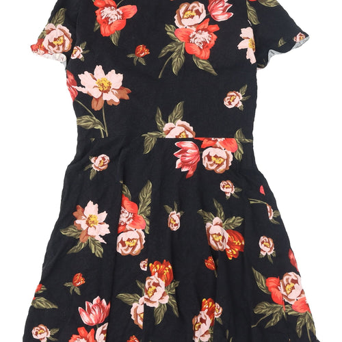 Dorothy Perkins Women's Black Floral Fit & Flare Dress