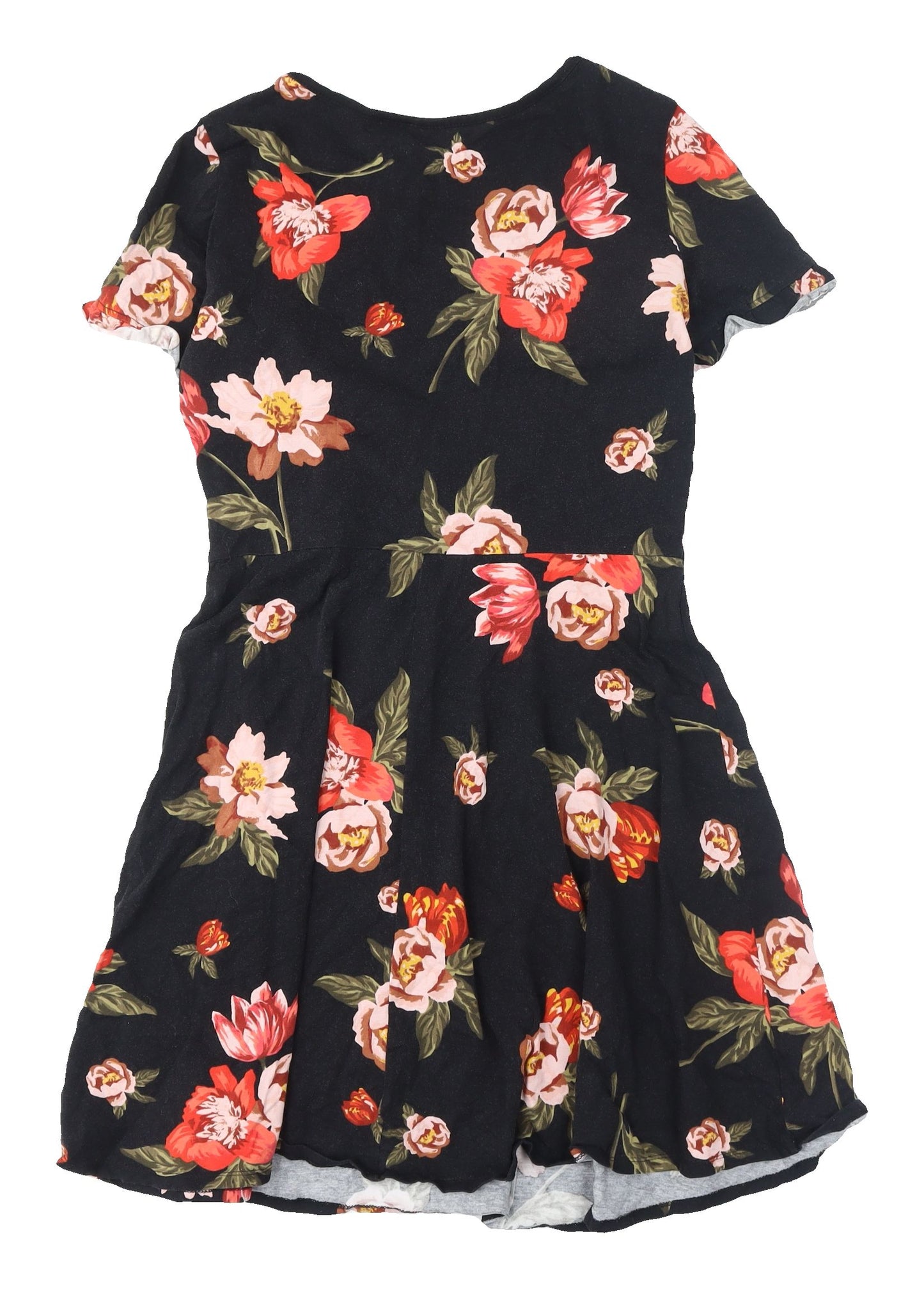 Dorothy Perkins Women's Black Floral Fit & Flare Dress